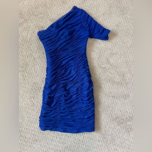 BCBGMaxAzria Blue One-Shoulder Dress - Picture 6 of 11